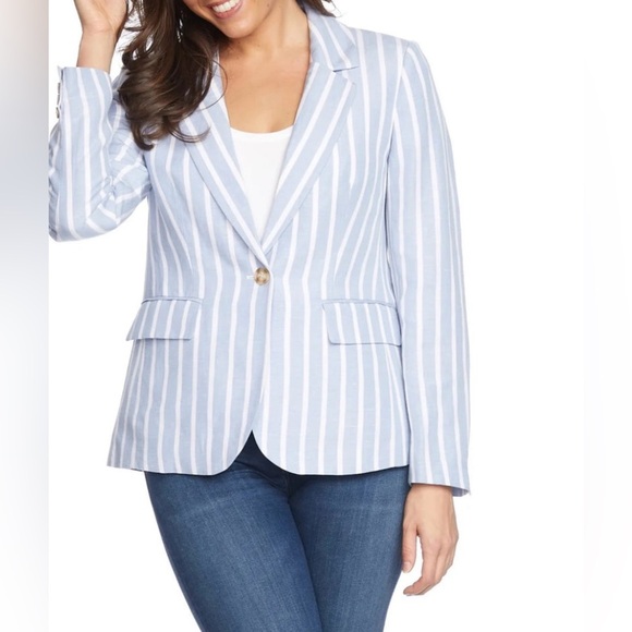Philosophy Women's Striped Linen Blazer Jacket Size XXL NWT - Picture 2 of 7
